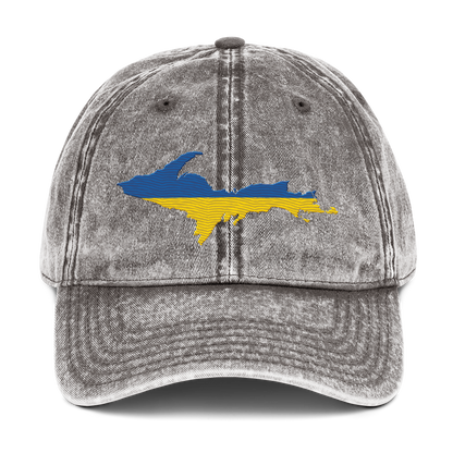 Michigan Upper Peninsula Vintage Baseball Cap (Ukraine Edition)