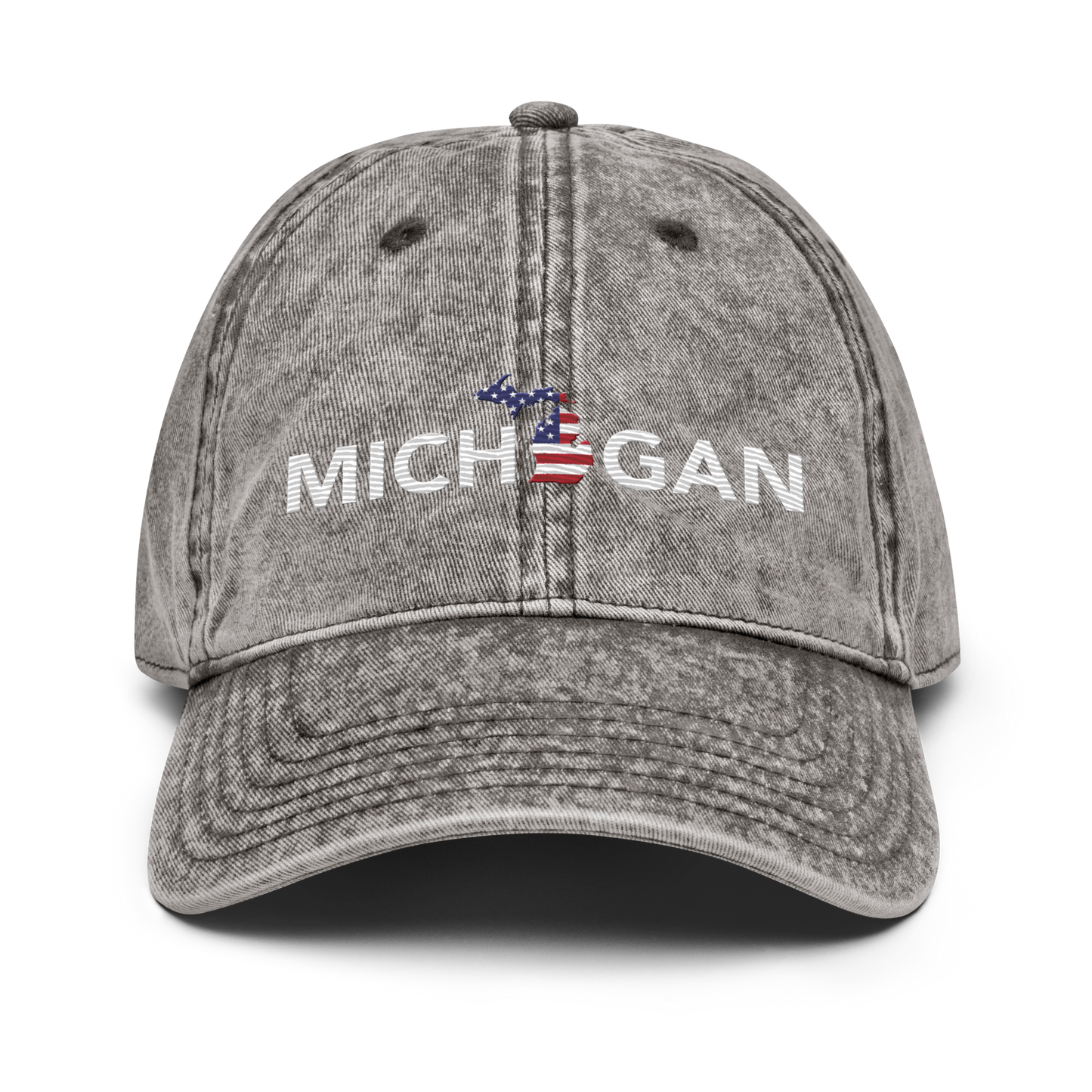 'Michigan' Vintage Baseball Cap (Sans Font Patriot Edition)