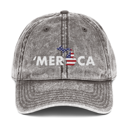 Michigan 'Merica' Vintage Baseball Cap