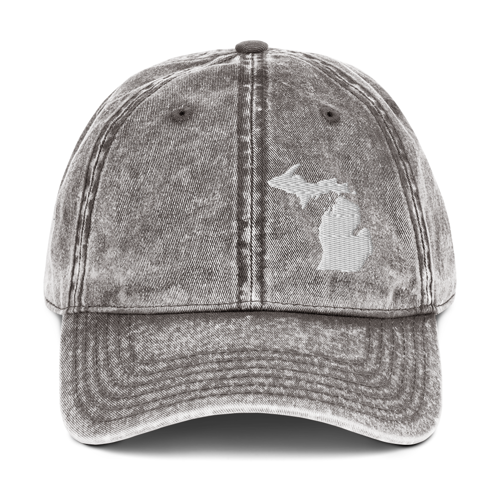 Michigan Vintage Baseball Cap (White Emb.)