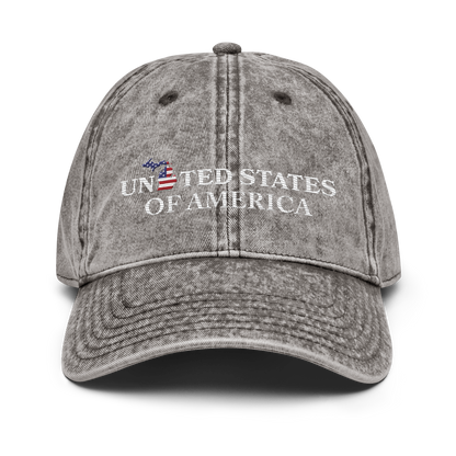 Michigan 'United States of America' Vintage Baseball Cap