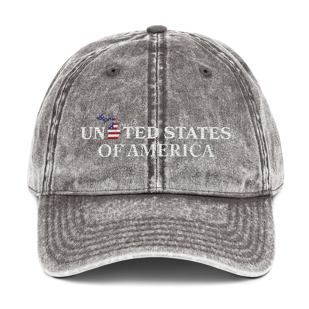 Michigan 'United States of America' Vintage Baseball Cap