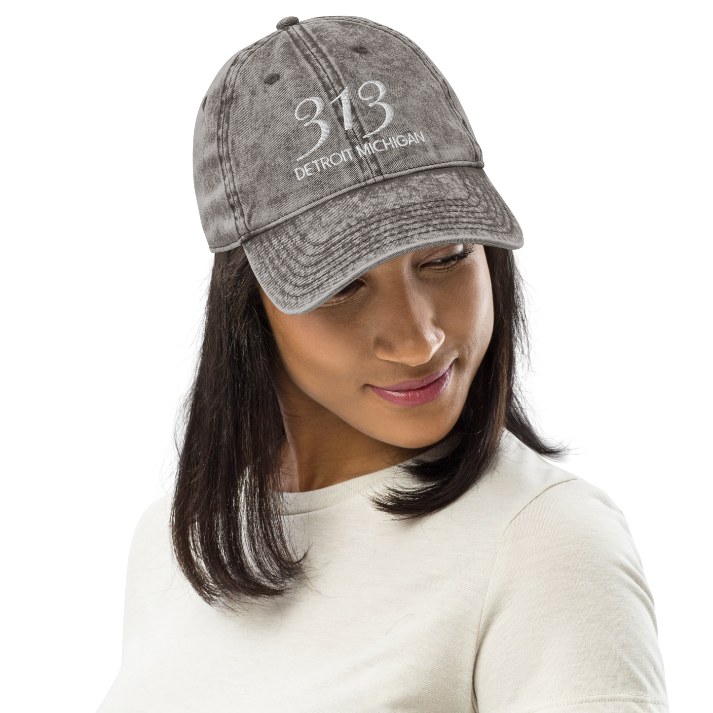 '313 Detroit Michigan' Vintage Baseball Cap