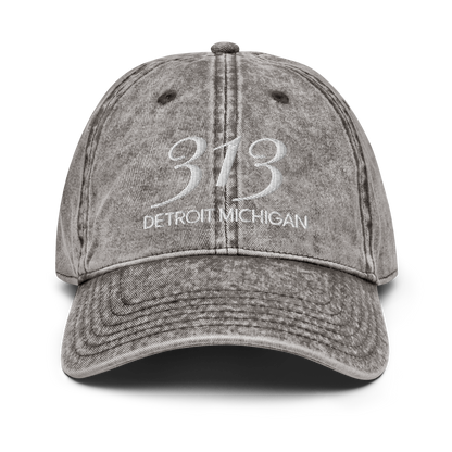 '313 Detroit Michigan' Vintage Baseball Cap