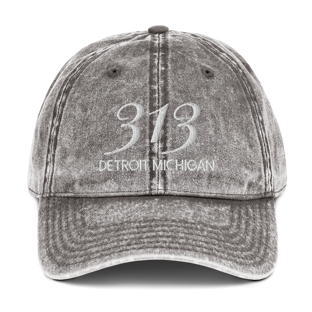 '313 Detroit Michigan' Vintage Baseball Cap