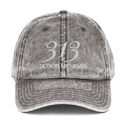 '313 Detroit Michigan' Vintage Baseball Cap