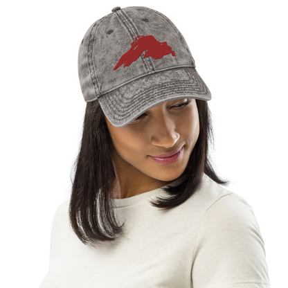 Lake Superior Vintage Baseball Cap | Thimbleberry Red