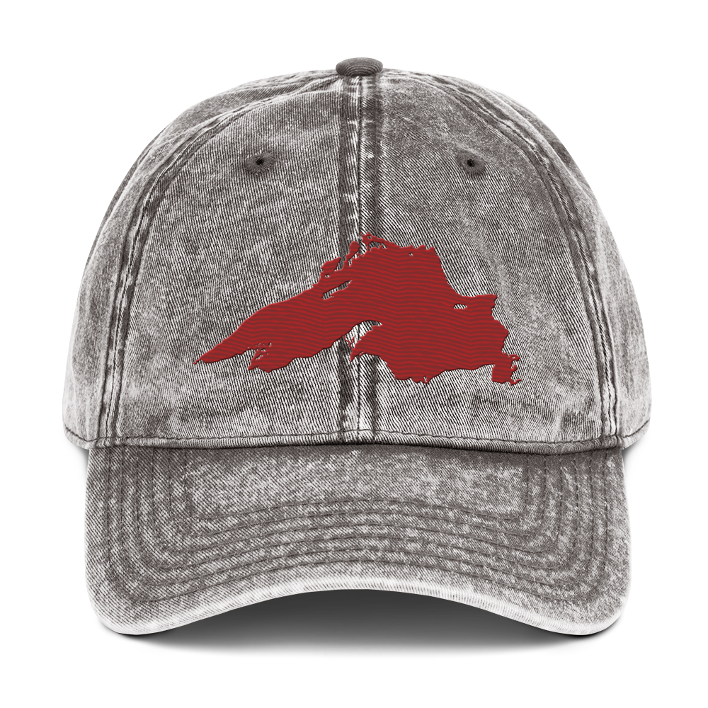 Lake Superior Vintage Baseball Cap | Thimbleberry Red