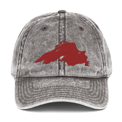 Lake Superior Vintage Baseball Cap | Thimbleberry Red