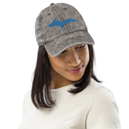 Upper Peninsula Vintage Baseball Cap | Superior Blue