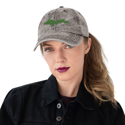 Upper Peninsula Vintage Baseball Cap | Pine Green