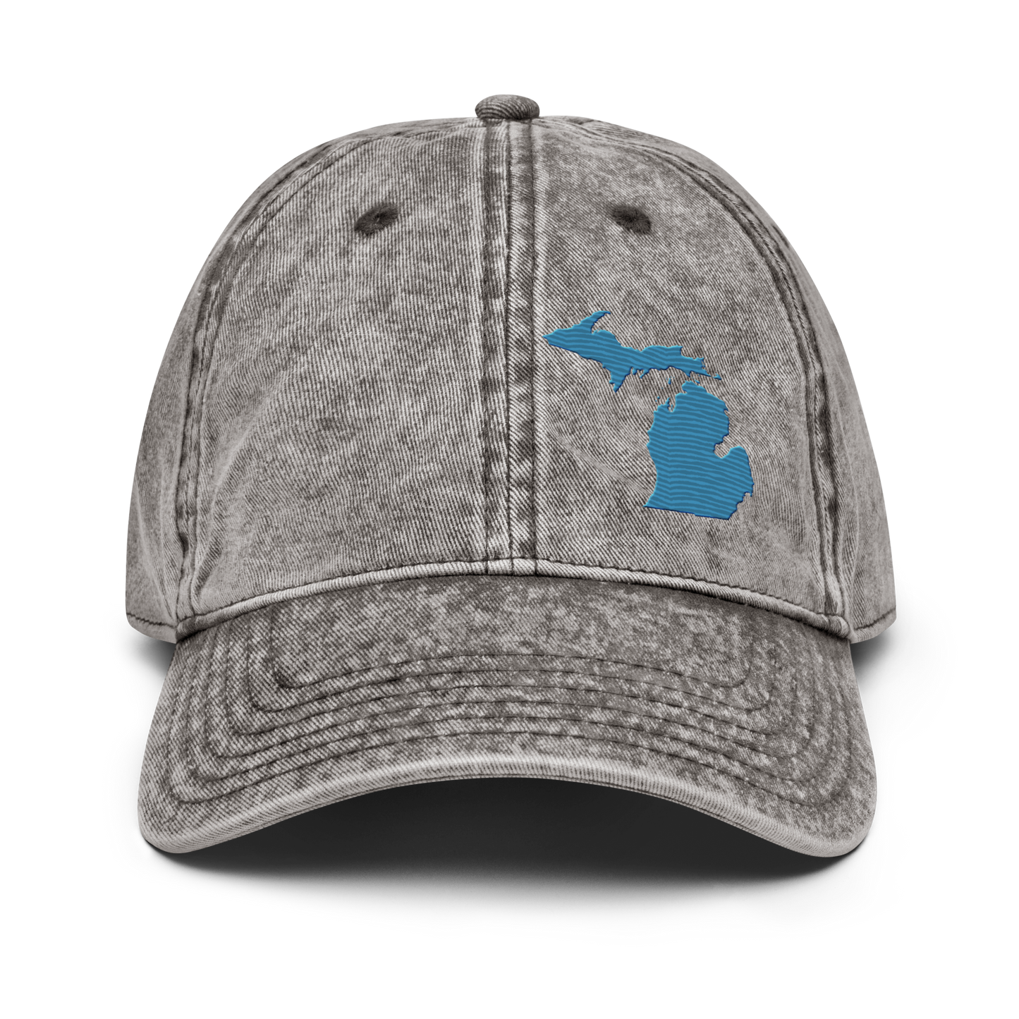 Michigan Vintage Baseball Cap | Traverse Blue Outline