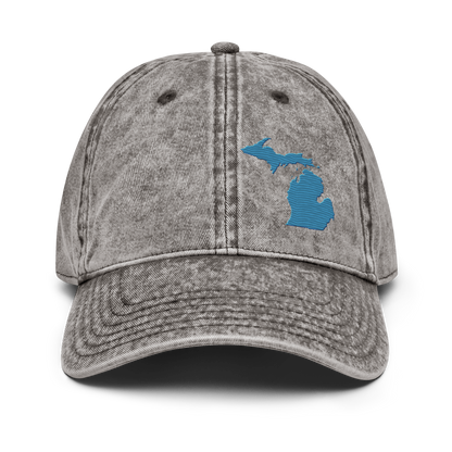 Michigan Vintage Baseball Cap | Traverse Blue Outline