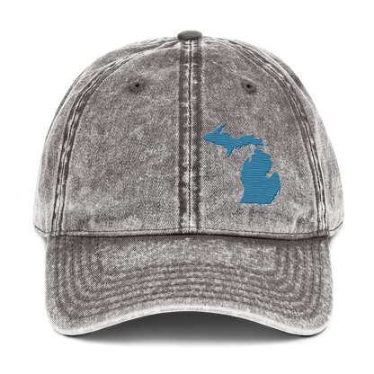 Michigan Vintage Baseball Cap | Traverse Blue Outline