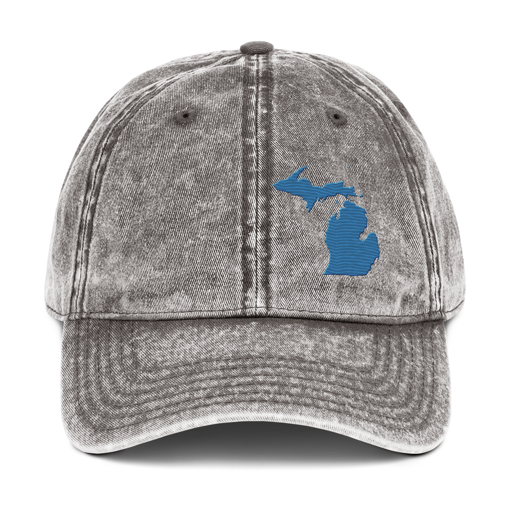 Michigan Vintage Baseball Caps | Superior Blue Outline