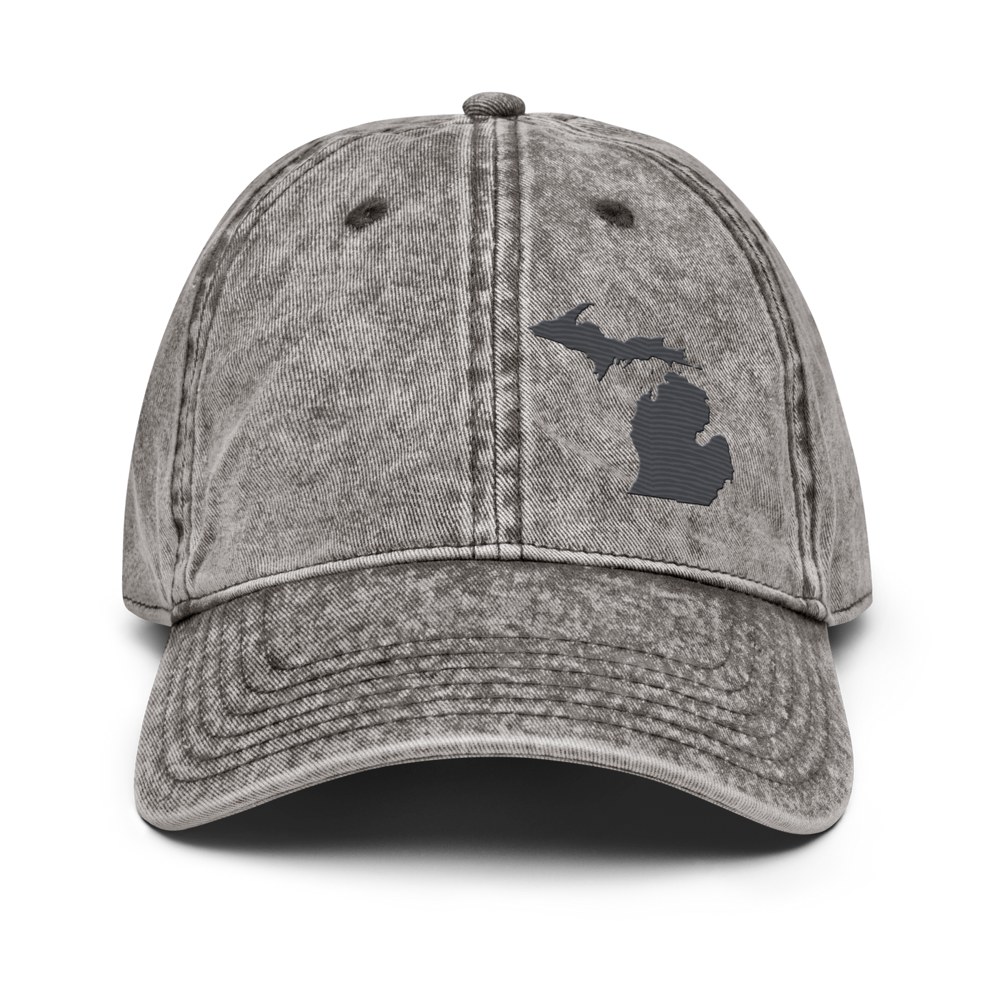 Michigan Vintage Baseball Caps | Iron Ore Grey Outline