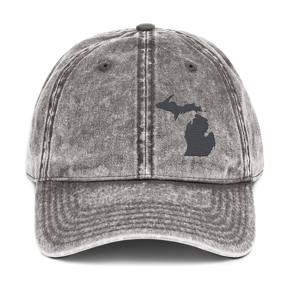 Michigan Vintage Baseball Caps | Iron Ore Grey Outline