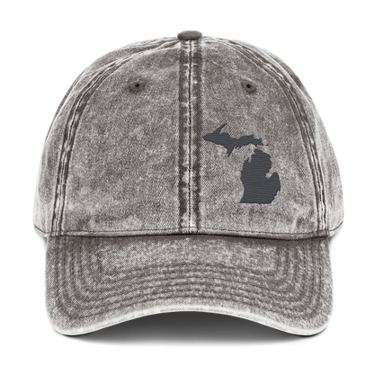 Michigan Vintage Baseball Caps | Iron Ore Grey Outline