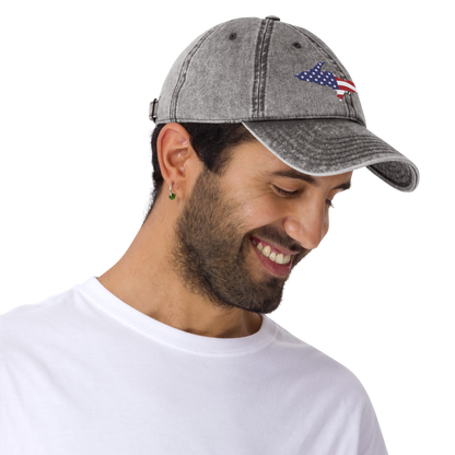 Michigan Upper Peninsula Vintage Baseball Cap (Patriot Edition)