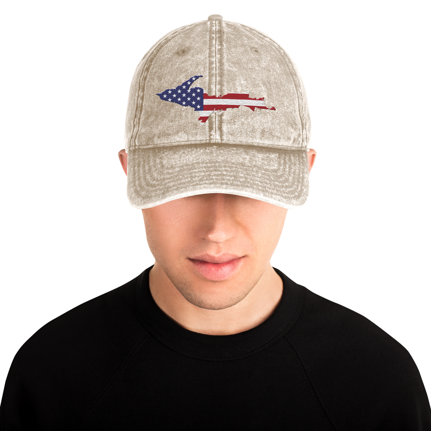 Michigan Upper Peninsula Vintage Baseball Cap (Patriot Edition)