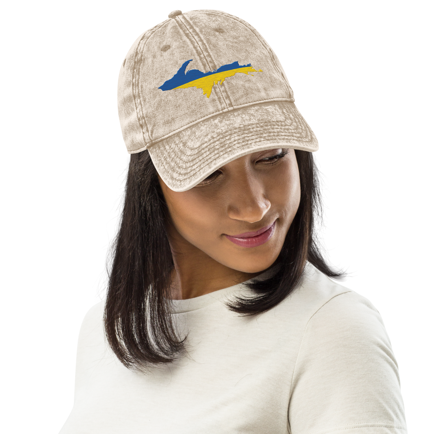 Michigan Upper Peninsula Vintage Baseball Cap (Ukraine Edition)