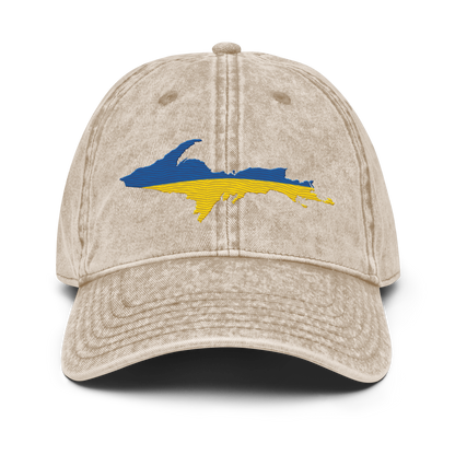 Michigan Upper Peninsula Vintage Baseball Cap (Ukraine Edition)