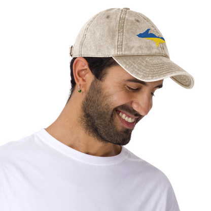 Michigan Upper Peninsula Vintage Baseball Cap (Ukraine Edition)