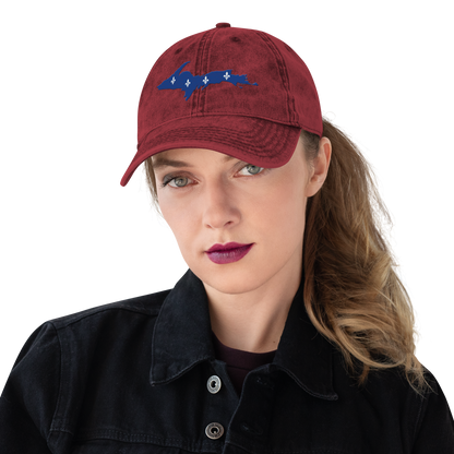 Michigan Upper Peninsula Vintage Baseball Cap (French-Canadian Edition)