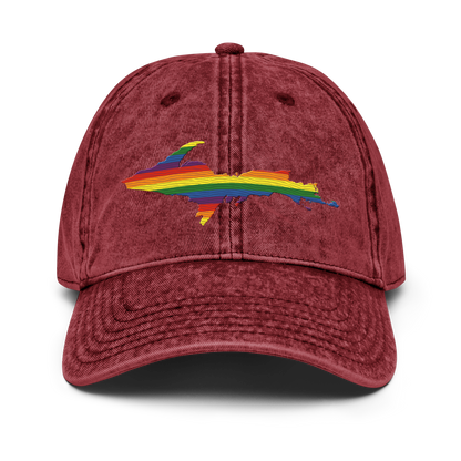 Michigan Upper Peninsula Vintage Baseball Cap (Pride Edition)