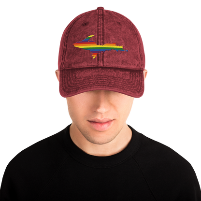 Michigan Upper Peninsula Vintage Baseball Cap (Pride Edition)