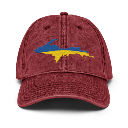 Michigan Upper Peninsula Vintage Baseball Cap (Ukraine Edition)