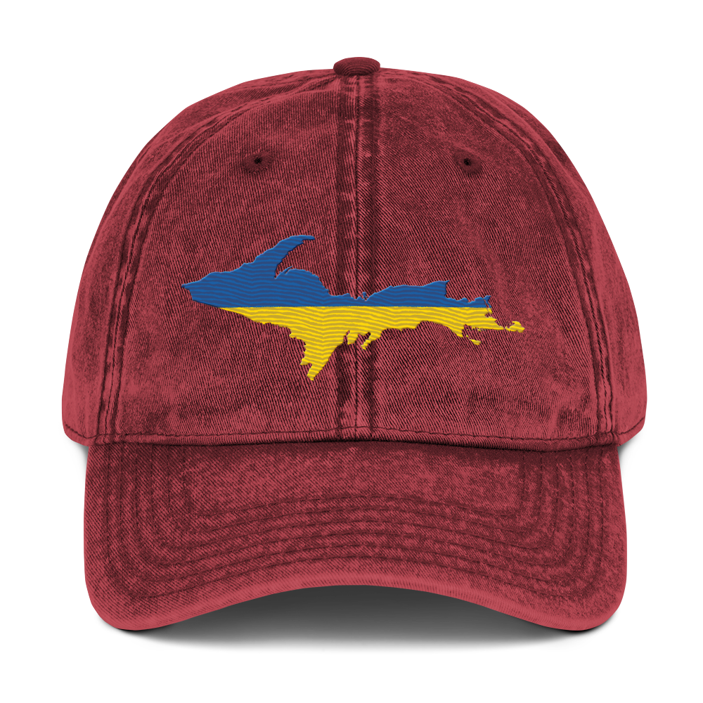 Michigan Upper Peninsula Vintage Baseball Cap (Ukraine Edition)