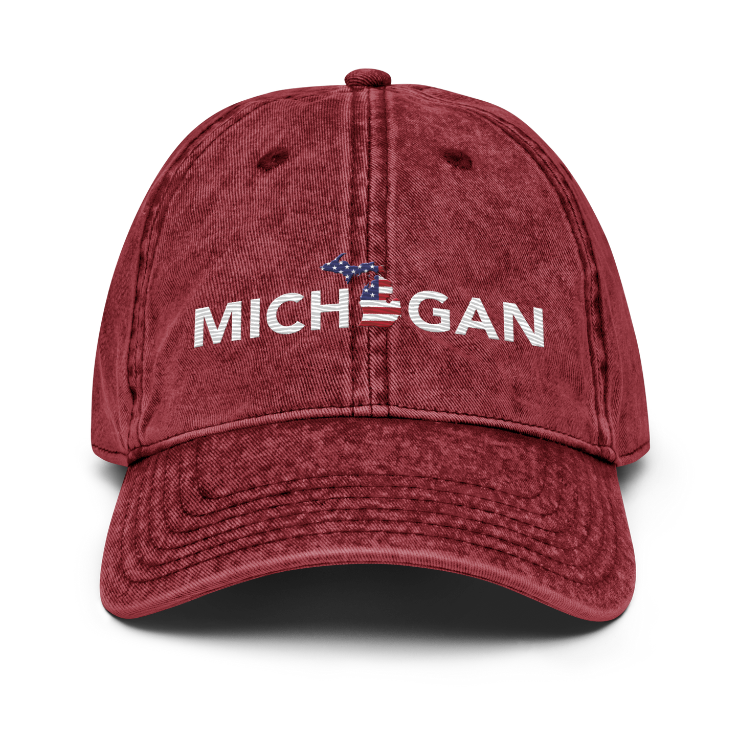 'Michigan' Vintage Baseball Cap (Sans Font Patriot Edition)