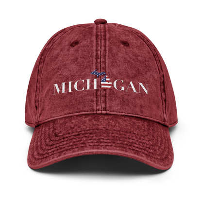 'Michigan' Vintage Baseball Cap (Didone Patriot Edition)