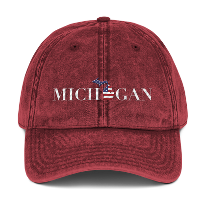 'Michigan' Vintage Baseball Cap (Didone Patriot Edition)