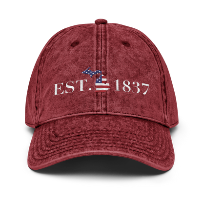 Michigan 'EST 1837' Vintage Baseball Cap