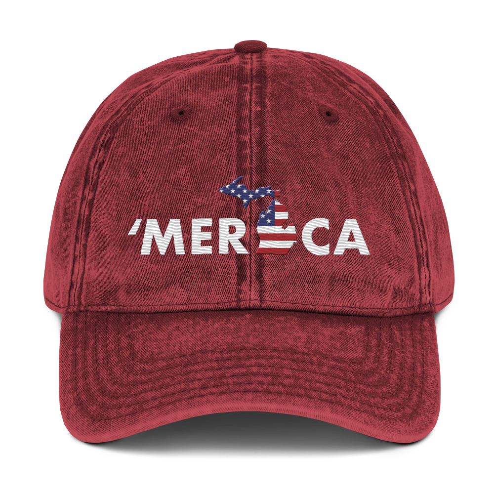 Michigan 'Merica' Vintage Baseball Cap