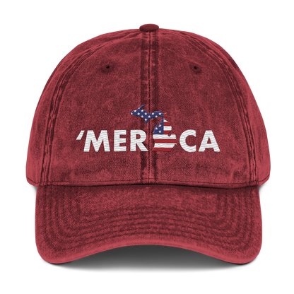 Michigan 'Merica' Vintage Baseball Cap