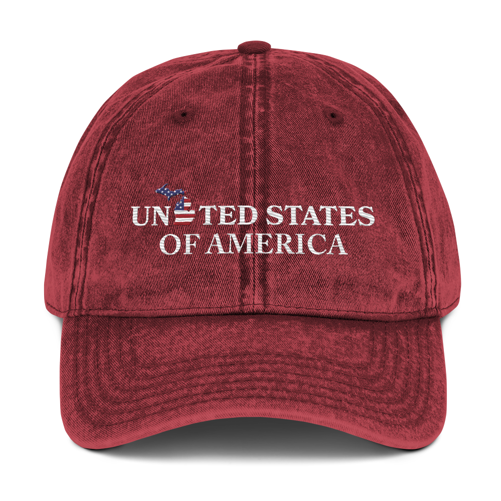 Michigan 'United States of America' Vintage Baseball Cap