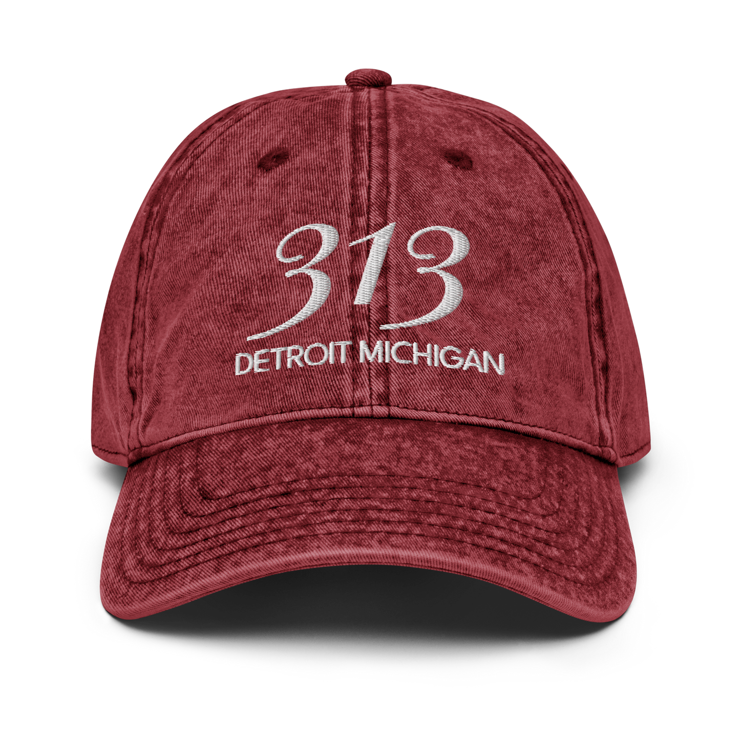 '313 Detroit Michigan' Vintage Baseball Cap