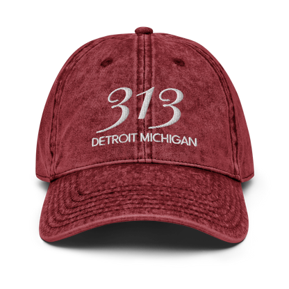 '313 Detroit Michigan' Vintage Baseball Cap