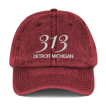 '313 Detroit Michigan' Vintage Baseball Cap