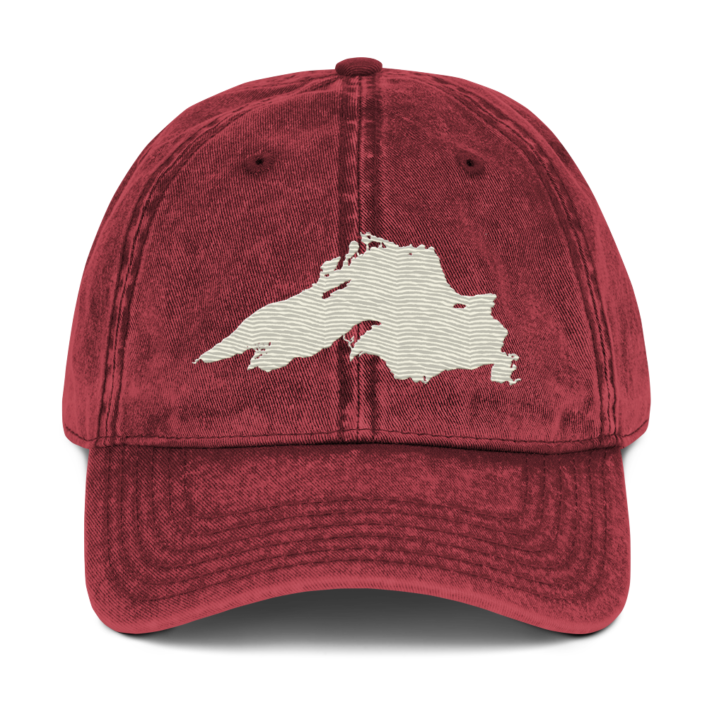 Lake Superior Vintage Baseball Cap | Ivory White