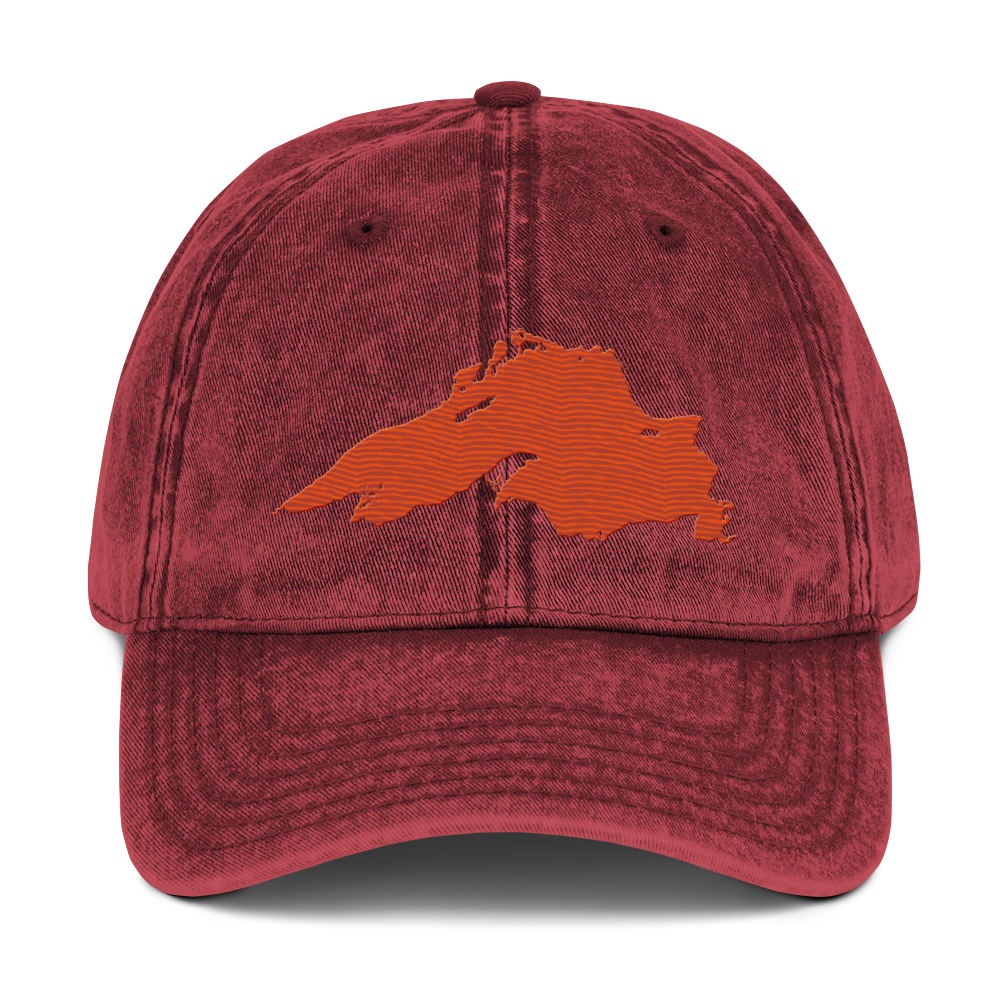 Lake Superior Vintage Baseball Cap | Maple Leaf Orange