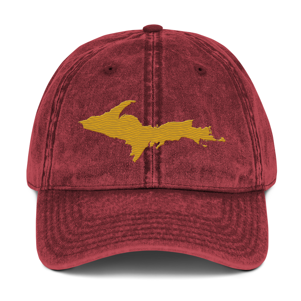 Upper Peninsula Vintage Baseball Cap | Gold