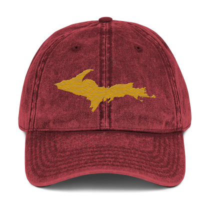 Upper Peninsula Vintage Baseball Cap | Gold