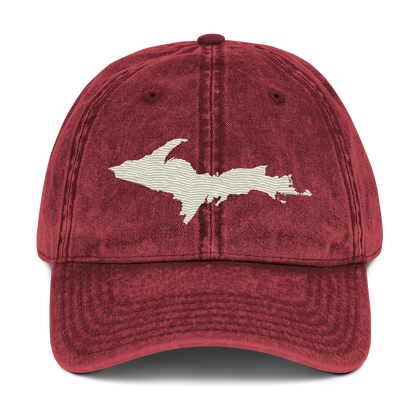 Upper Peninsula Vintage Baseball Cap | Ivory White