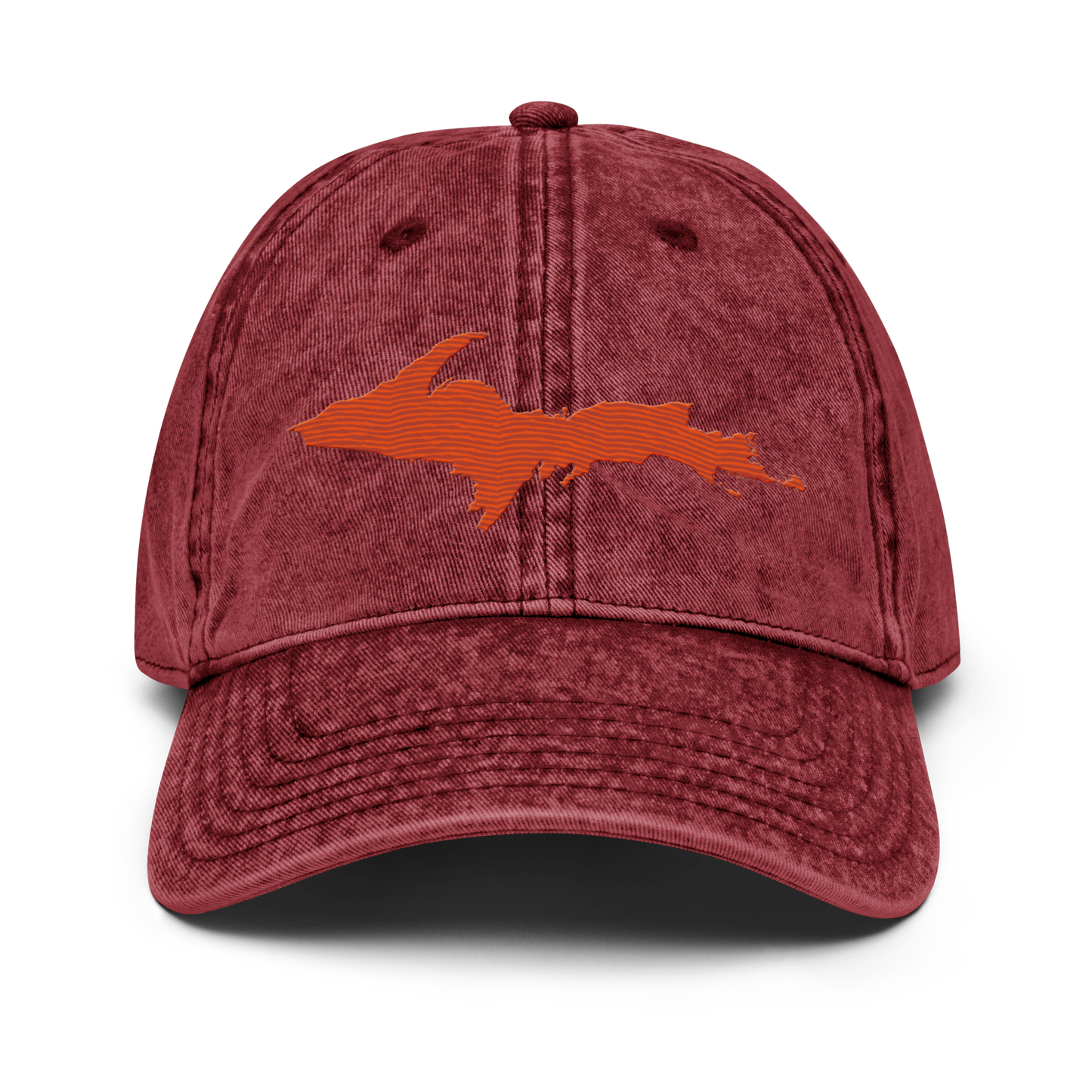 Upper Peninsula Vintage Baseball Cap | Maple Leaf Orange