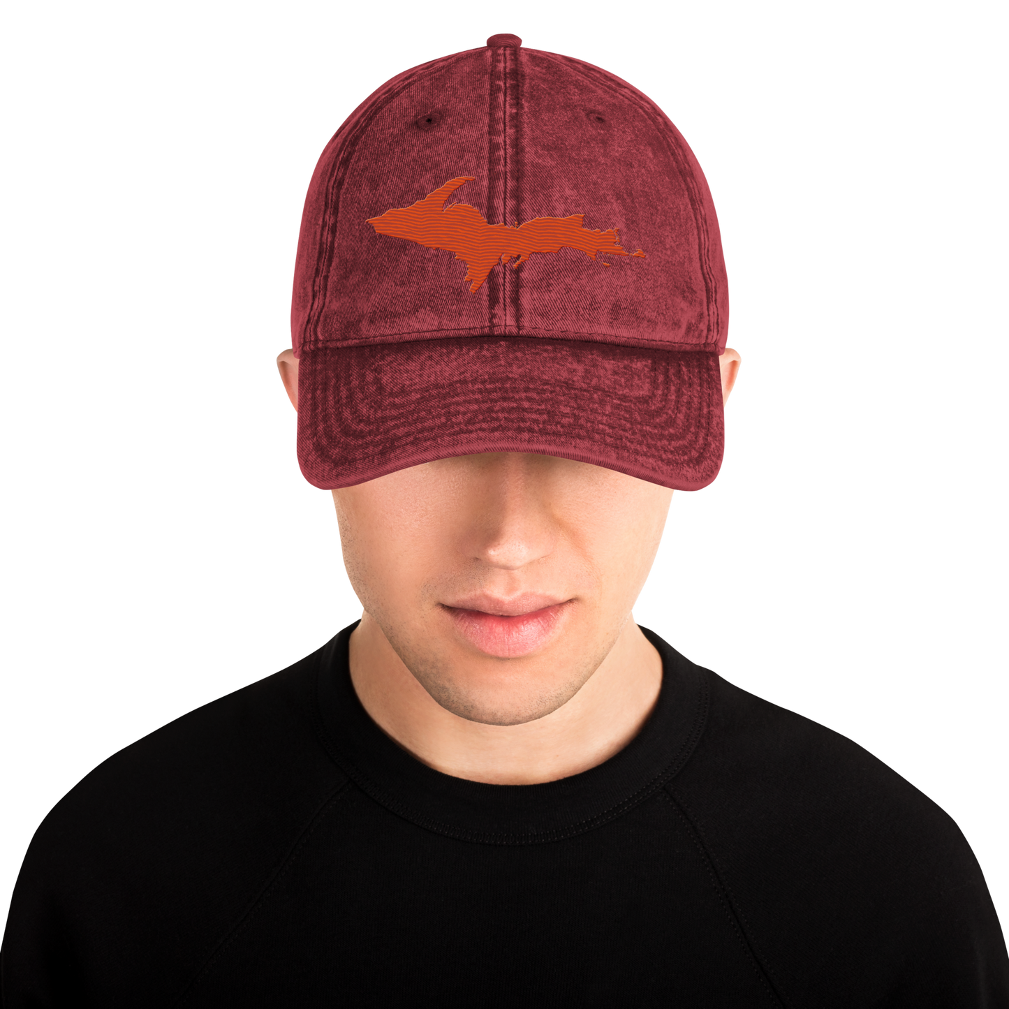 Upper Peninsula Vintage Baseball Cap | Maple Leaf Orange