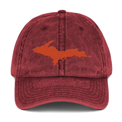 Upper Peninsula Vintage Baseball Cap | Maple Leaf Orange